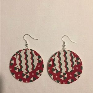 Faux Leather Christmas Earrings